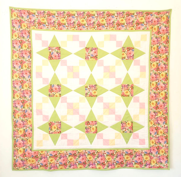 INSTRUCTIONS with Templates: 'Spring Swirl' Quilt Pattern: PRINTED VERSION