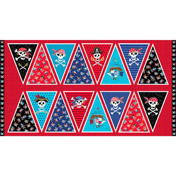 Makower | Pirates 'Pirate Bunting Panel' 2435/1: Precut Panel