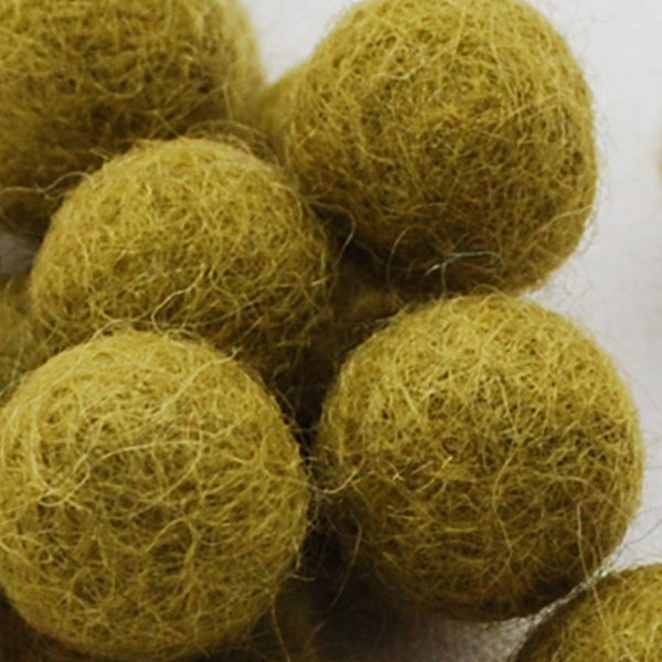 TOY MAKING: 100% Wool Felt Ball for House of Zandra Toys: 2cm: Olive Green
