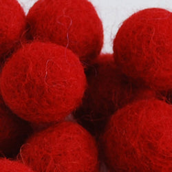 TOY MAKING: 100% Wool Felt Ball for House of Zandra Toys: 2cm: Red