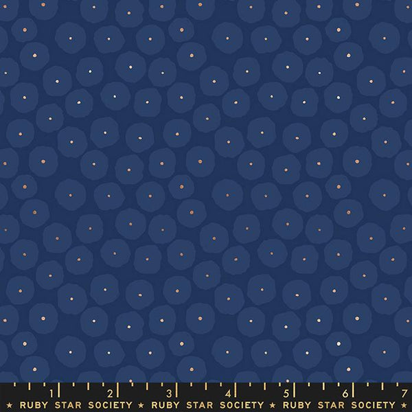 Jen Hewett of Ruby Star Society for Moda | Floradora 'Disco Dots' Metallic Navy RS6028 15M by the 1/2m