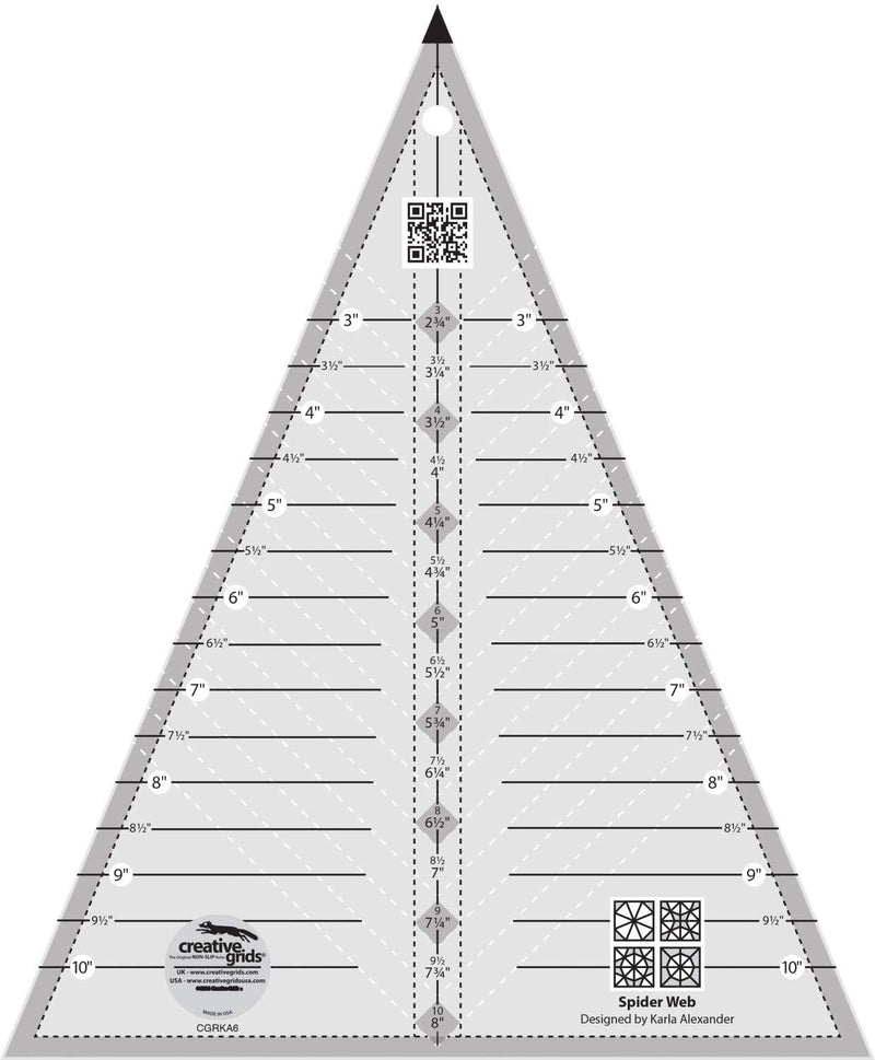 Creative Grids: CGRKA6 NEW Non-Slip Spider Web Ruler