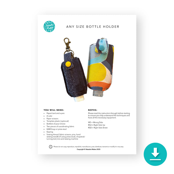 INSTRUCTIONS: Bottle Holder (Any Size): Digital Download