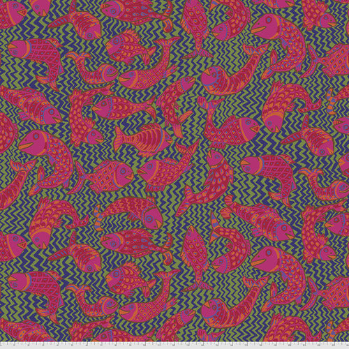 Kaffe Fassett Collective | August 2021: 'Koi Polloi' Green: by the 1/2m