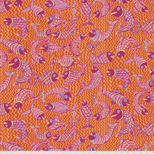 Kaffe Fassett Collective | August 2021: 'Koi Polloi' Orange: by the 1/2m