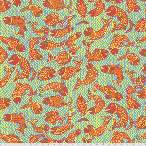 Kaffe Fassett Collective | August 2021: 'Koi Polloi' Yellow: by the 1/2m