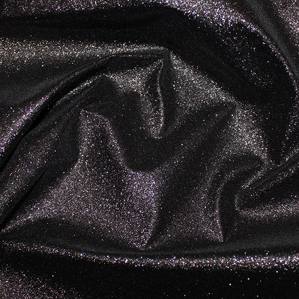 Glitter PU Fabric: Black: by the 1/2m