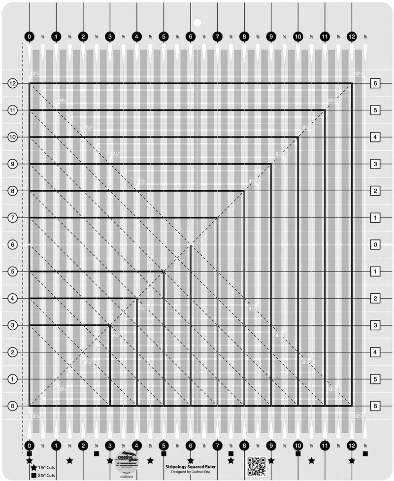 Creative Grids Stripology Squared Quilting Ruler Template CGRGE2 Accessory | Natasha Makes