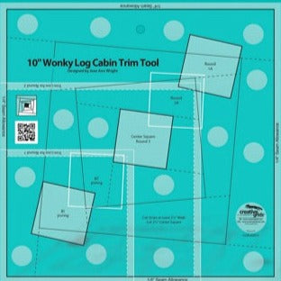Creative Grids: CGRJAW13 10" WONKY Log Cabin Trim Tool