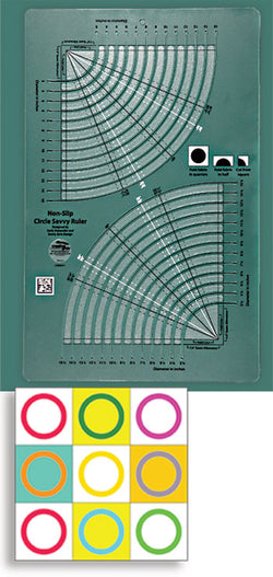 Creative Grids: CGRSAV1 Non-Slip Circle Savvy Ruler