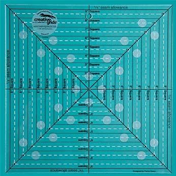 Creative Grids® Non-Slip 9½" Square Two-in-One Square It Up & Fussy Cut Ruler CGRSQ9