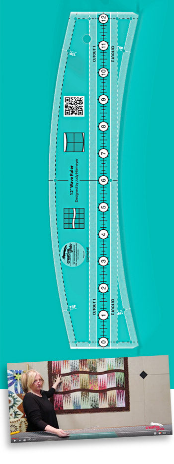 Creative Grids: CGRWAVE Non-Slip Wave Quilt Ruler 12"