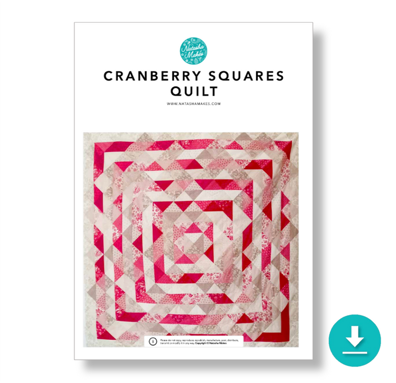 INSTRUCTIONS: Cranberry Squares Quilt: DIGITAL DOWNLOAD