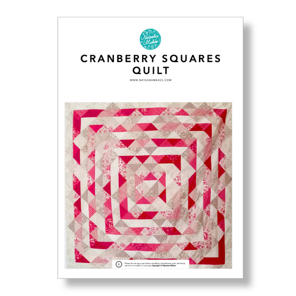 INSTRUCTIONS: Cranberry Squares Quilt: PRINTED VERSION
