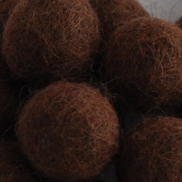 100% Wool Felt Ball for House of Zandra Toys: 2cm: Dark Brown