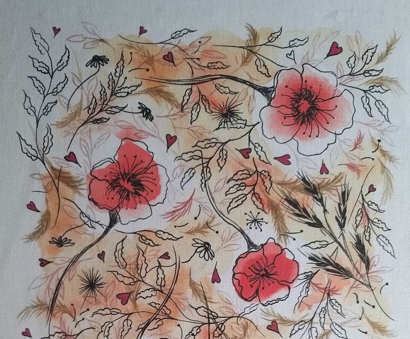 Tilly Rose: 'Be Your Own Kind of Beautiful' Digitally Printed Panel: 'Dawn' Poppies