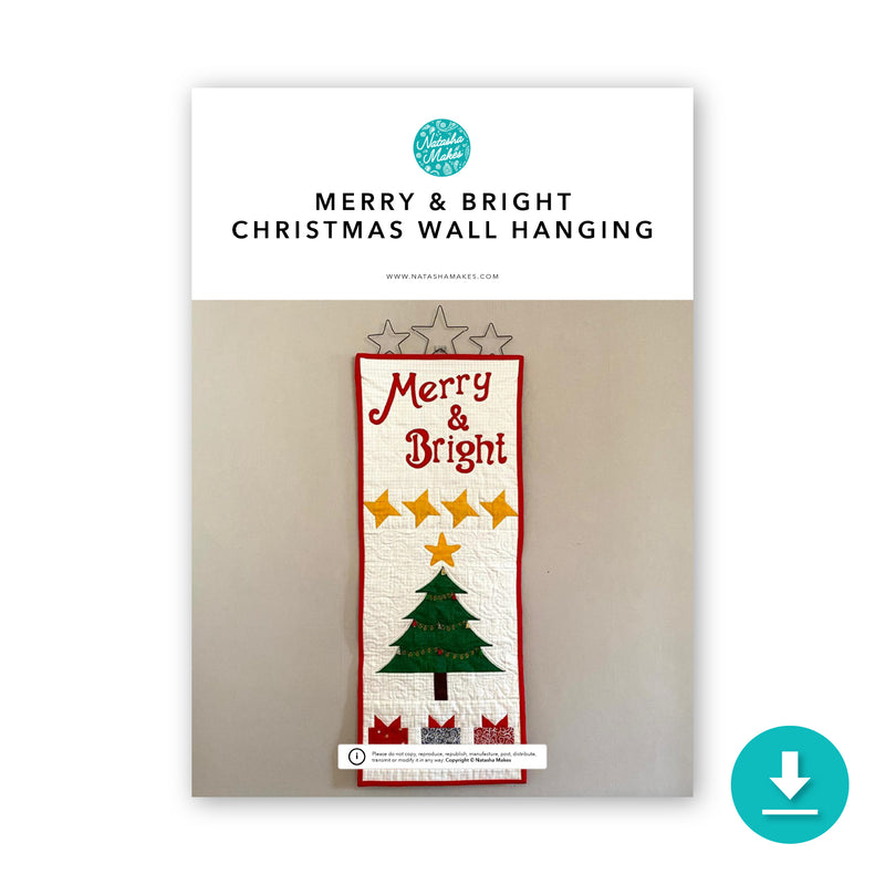 INSTRUCTIONS: Merry and Bright Wall Hanging: Digital Download