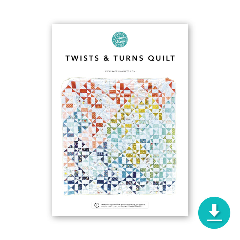 INSTRUCTIONS: Twists and Turns Quilt: DIGITAL DOWNLOAD