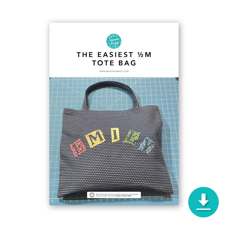 INSTRUCTIONS: Easiest 1/2m Tote Bag: DIGITAL DOWNLOAD