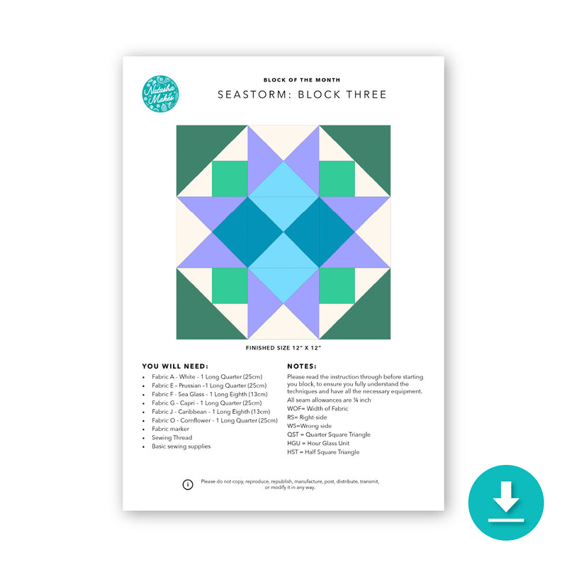Seastorm Block of the Month - Block Three: Digital Instructions