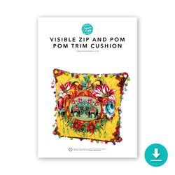 INSTRUCTIONS: Visible Zip and Pom-Pom Trim Cushion: Digital Download