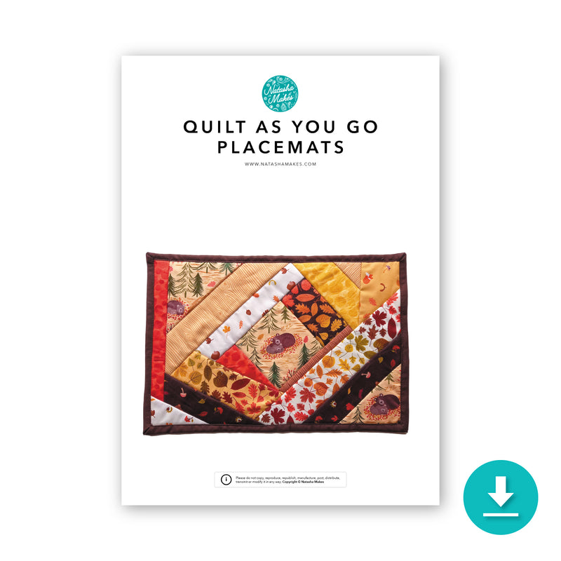 INSTRUCTIONS: Quilt-As-You-Go Placemats: DIGITAL DOWNLOAD