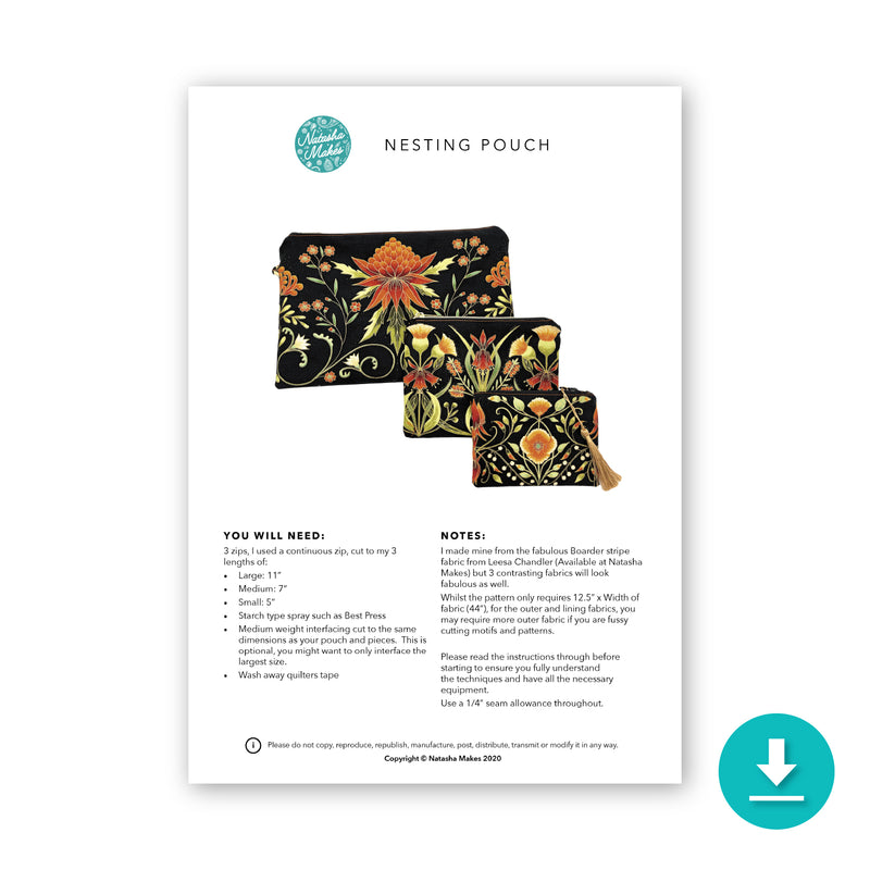 INSTRUCTIONS: Nesting Pouch Trio: DIGITAL DOWNLOAD