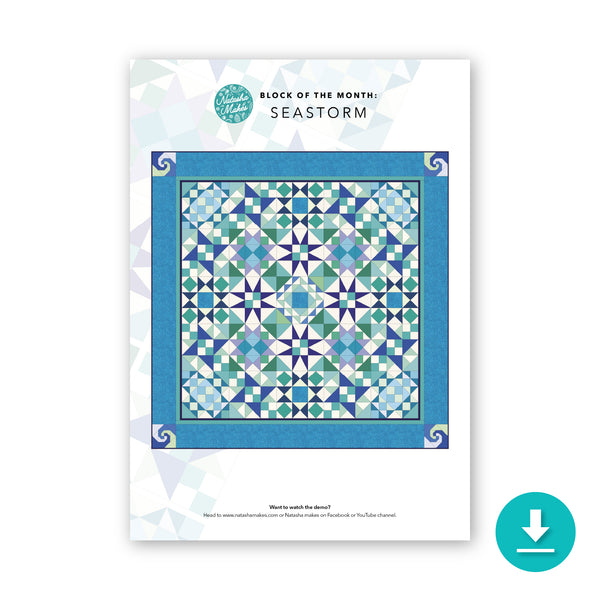 INSTRUCTIONS: Block of the Month 'Seastorm' Quilt FULL COMPENDIUM: Digital Download