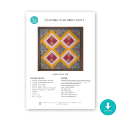 INSTRUCTIONS: Dancing Diamonds Quilt: Digital Download