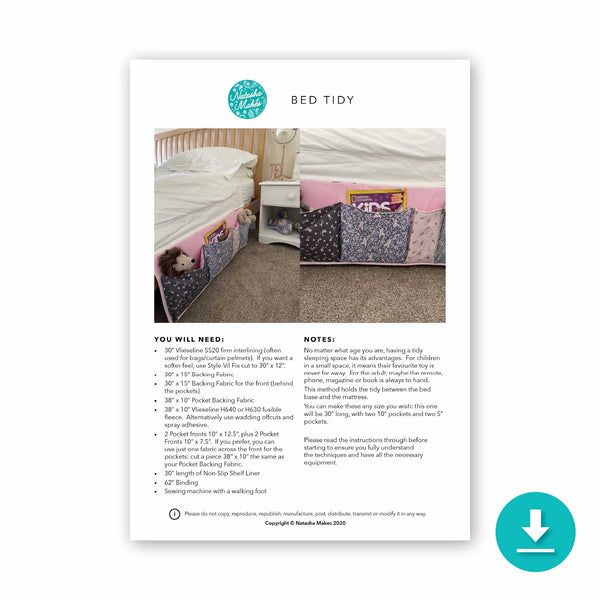INSTRUCTIONS: Bed Tidy: DIGITAL DOWNLOAD