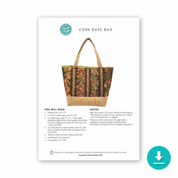 INSTRUCTIONS: Cork Base Bag: DIGITAL DOWNLOAD