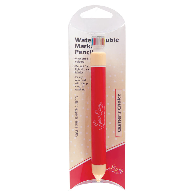 Sew Easy: Water Soluble Marking Pencil ER292: 6 Colours (White, Brown, Red, Yellow, Green, Blue)