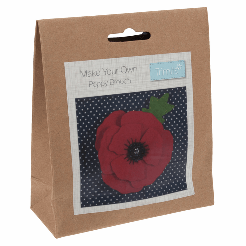 Trimits: 'Make Your Own' Felt Kit: Poppy Brooch