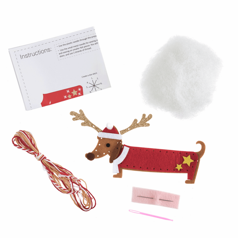 Trimits: 'Make Your Own' Felt Kit: Festive Dachshund