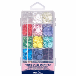 HEMLINE: Plastic KAM Snaps: Starter Kit: 12 x 12.4mm x 15 Sets: Assorted