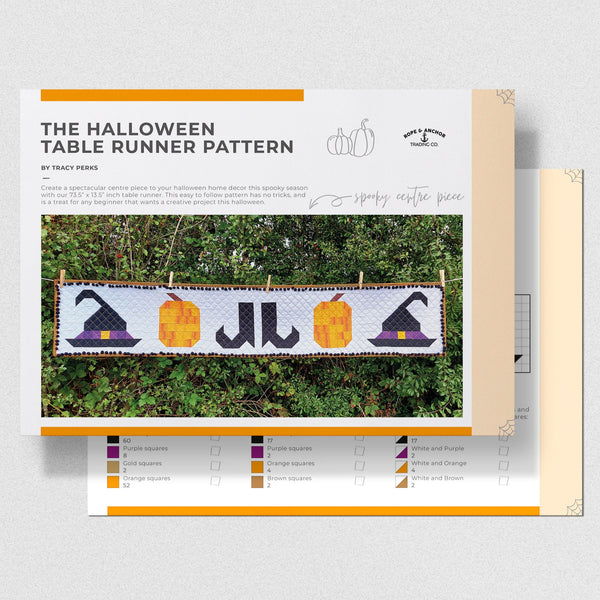 INSTRUCTIONS: Tracy Perks 'The Halloween Table Runner' Pattern: DIGITAL DOWNLOAD