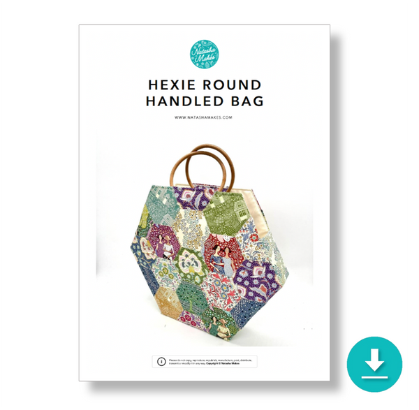 INSTRUCTIONS: Hexie Round Handled Bag: DIGITAL DOWNLOAD