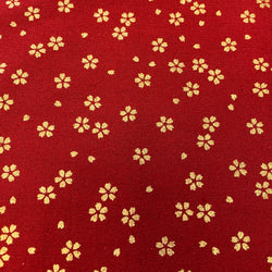 Sevenberry | Yakata Metallic 'Flower' Garnet Red 88337D1-2: by the 1/2m