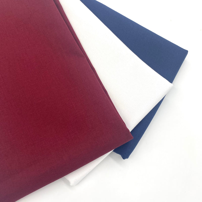 Cotton Plains bundle for Coronation bunting: 3x 1/2m: Claret, White, Navy