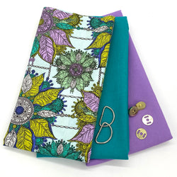 KIT with INSTRUCTIONS: Henna Messenger Bag: 1/2m Studio KM | Byzantium 'Byzantine' with 75cm Jade, 75cm Lavender