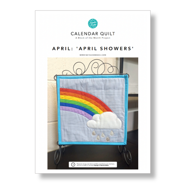 INSTRUCTIONS with Template: Calendar Quilt | BLOCK 4 'April Showers': PRINTED VERSION