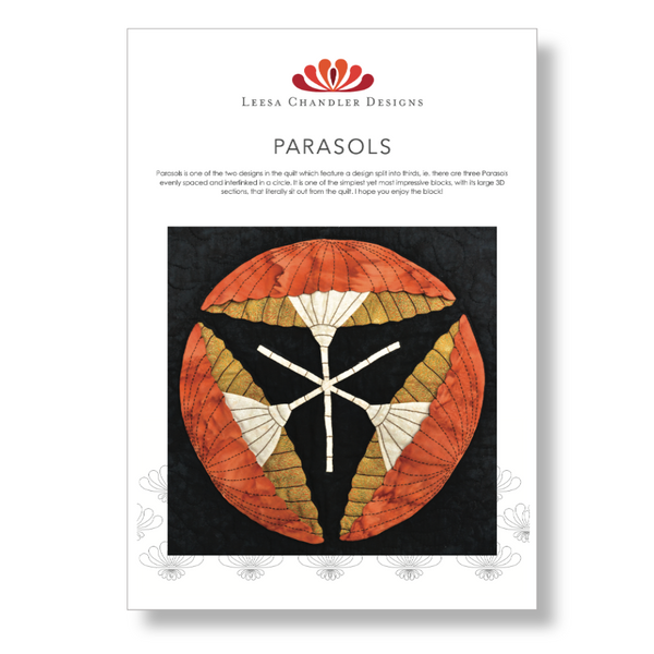 INSTRUCTIONS: Leesa Chandler | JAPANESE Baltimore BLOCK 1 'Parasols': PRINTED VERSION