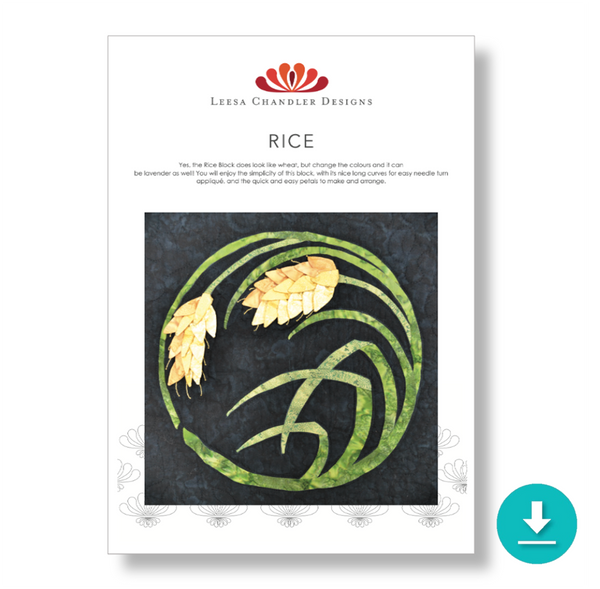 INSTRUCTIONS: Leesa Chandler | JAPANESE Baltimore BLOCK 5 'Rice': DIGITAL DOWNLOAD