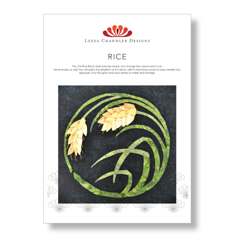 INSTRUCTIONS: Leesa Chandler | JAPANESE Baltimore BLOCK 5 'Rice': PRINTED VERSION