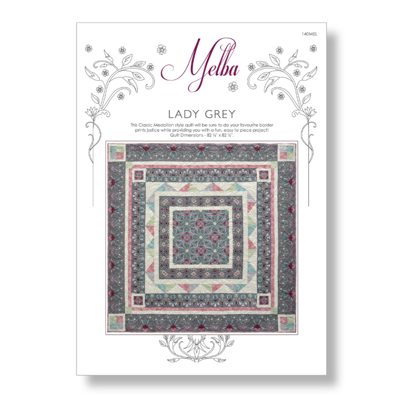 INSTRUCTIONS: Leesa Chandler 'Lady Grey' Quilt Pattern: PRINTED VERSION (Pre-Packed)