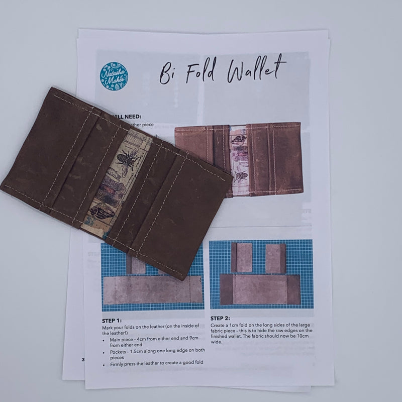 Leather bi-fold wallet INSTRUCTIONS ONLY, scrap bag version Instructions | Natasha Makes