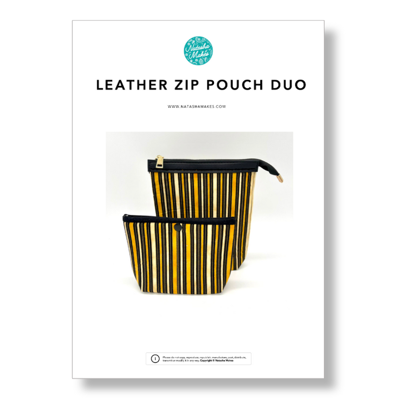 INSTRUCTIONS: Leather Zip Pouch Duo: PRINTED VERSION