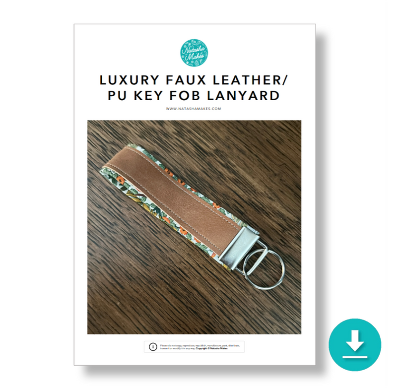 INSTRUCTIONS: Luxury Faux Leather or PU Key Fob Lanyard: DIGITAL DOWNLOAD