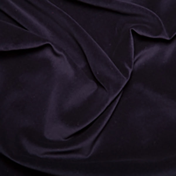 Cotton Velvet: Midnight / Navy: by the 1/2m