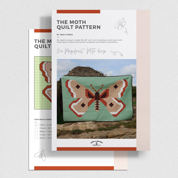 INSTRUCTIONS: Tracy Perks 'The Moth' Quilt Pattern: PRINTED VERSION